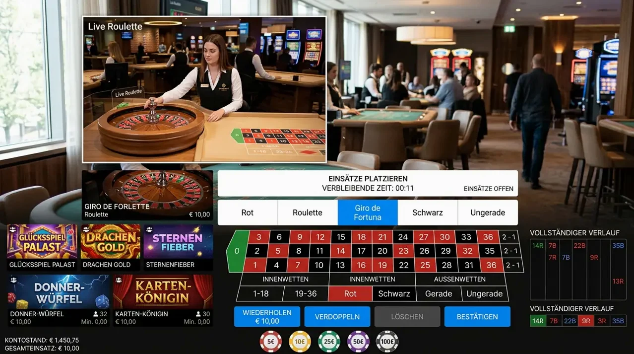 Live Casino — Auswahl bei Bettyspin